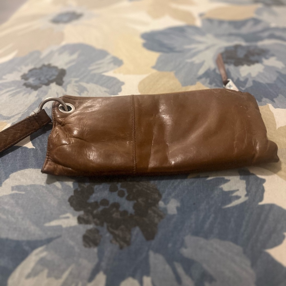 HOBO Tan Leather Wristlet